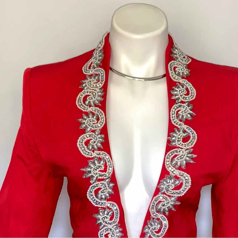 v i n t a g e :: Gorgeous Casadei Embellished Jewel Fitted Blazer - Picture 9 of 15
